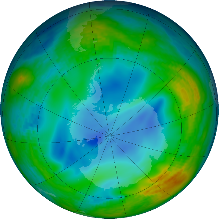 Antarctic ozone map for 24 June 1994